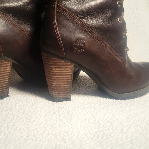 Timberland Women's Stratham Heights Fold Leather Boots Rich Brown - Sz 7.5 (US) - Picture 6 of 12